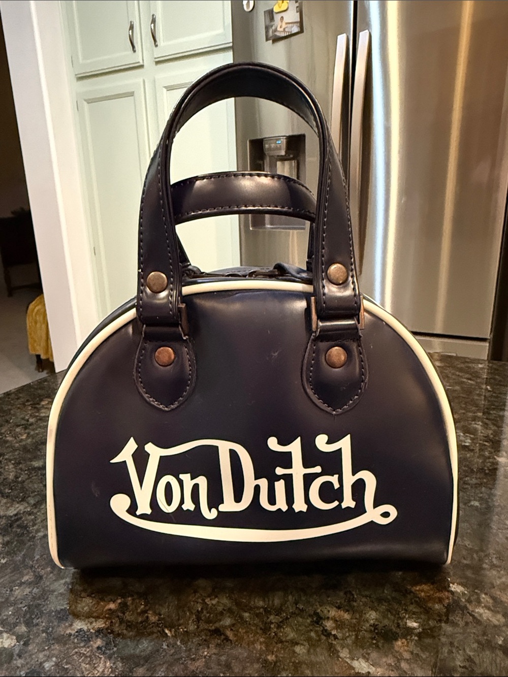 Y2K VINTAGE! NOT FROM DEPT STORE!!! VON DUTCH BOWLER BAG PURSE